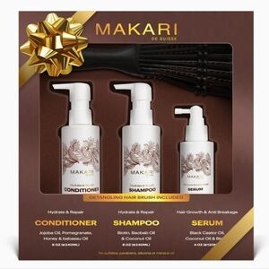 Makari Hair Care Set with Conditioner, Shampoo, and Serum